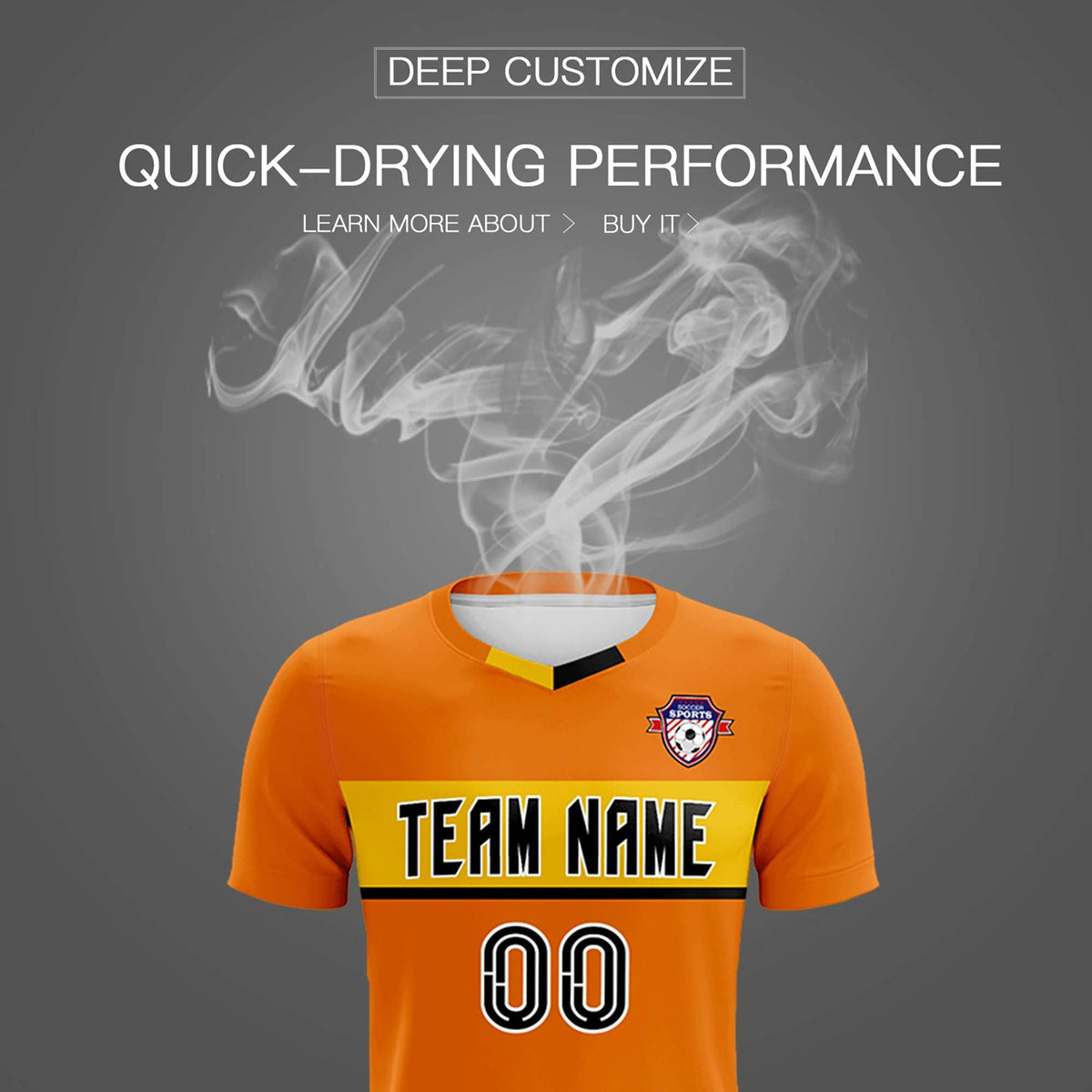Custom Orange Classic Sports kit Football Shirt Jersey