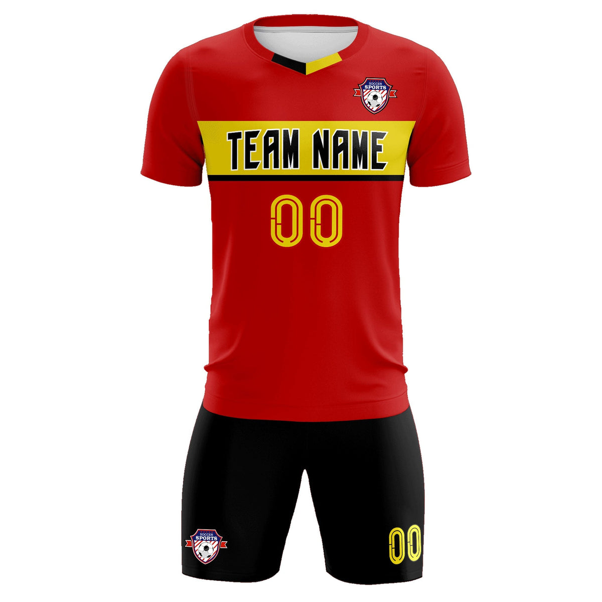 Custom Red Classic Sports Sets Soccer Shirt Jersey