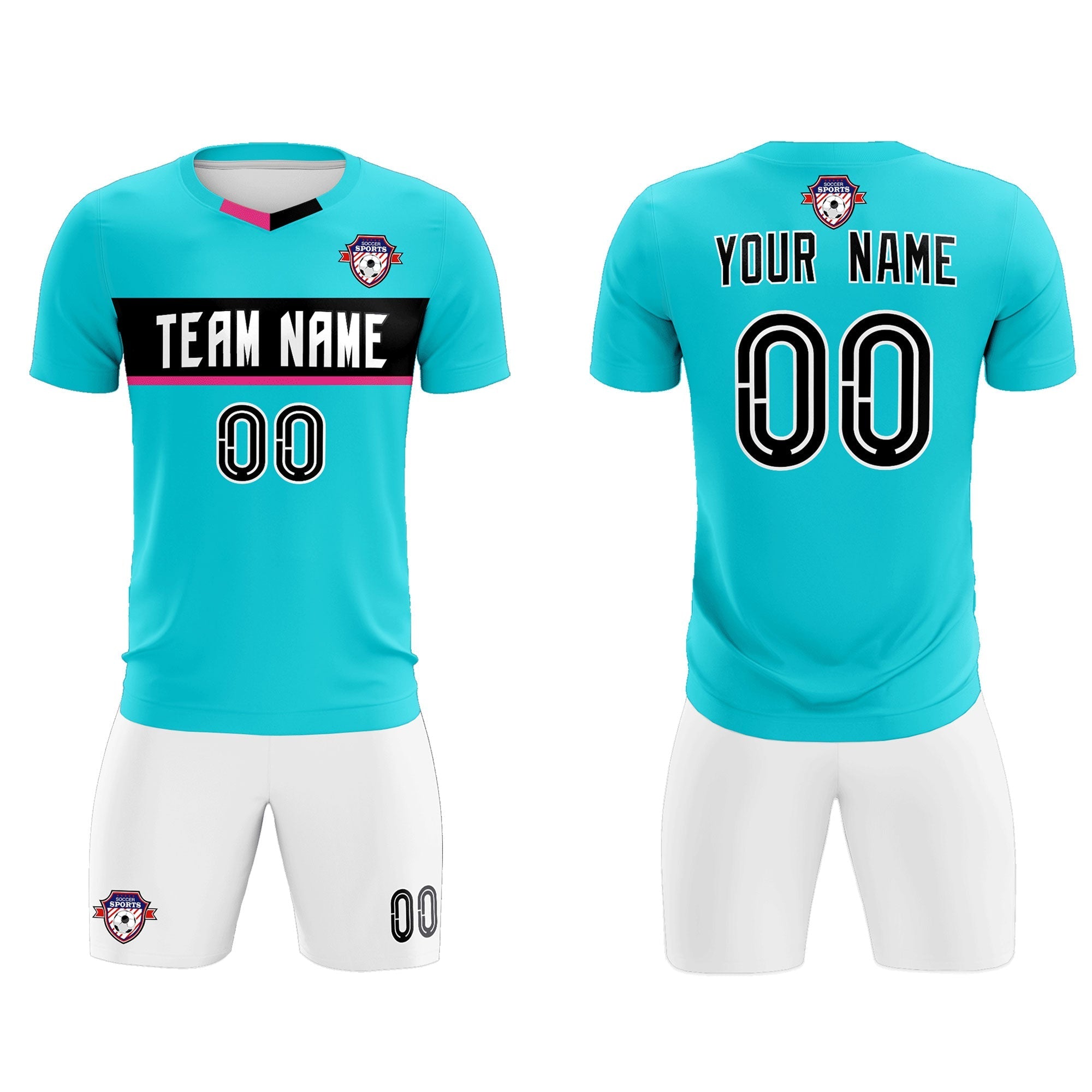 Custom Sky Blue Classic Sports kit Football Shirt Jersey