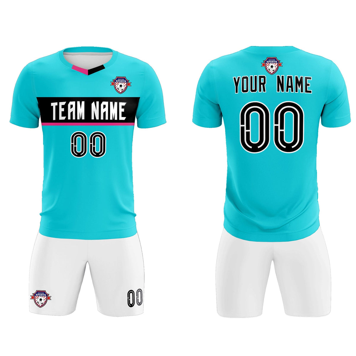 Custom Sky Blue Classic Sports Sets Soccer Shirt Jersey