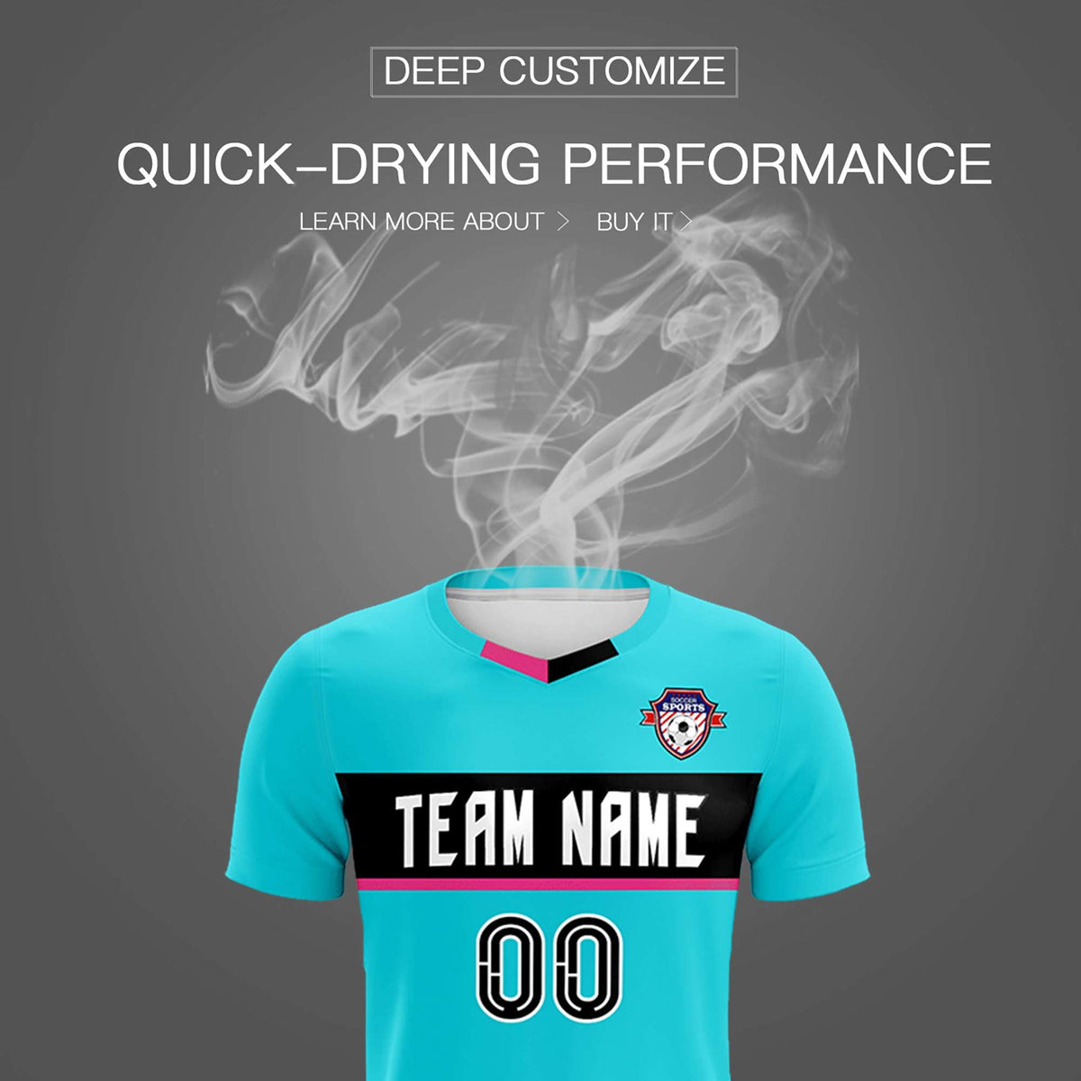 Custom Sky Blue Classic Sports kit Football Shirt Jersey