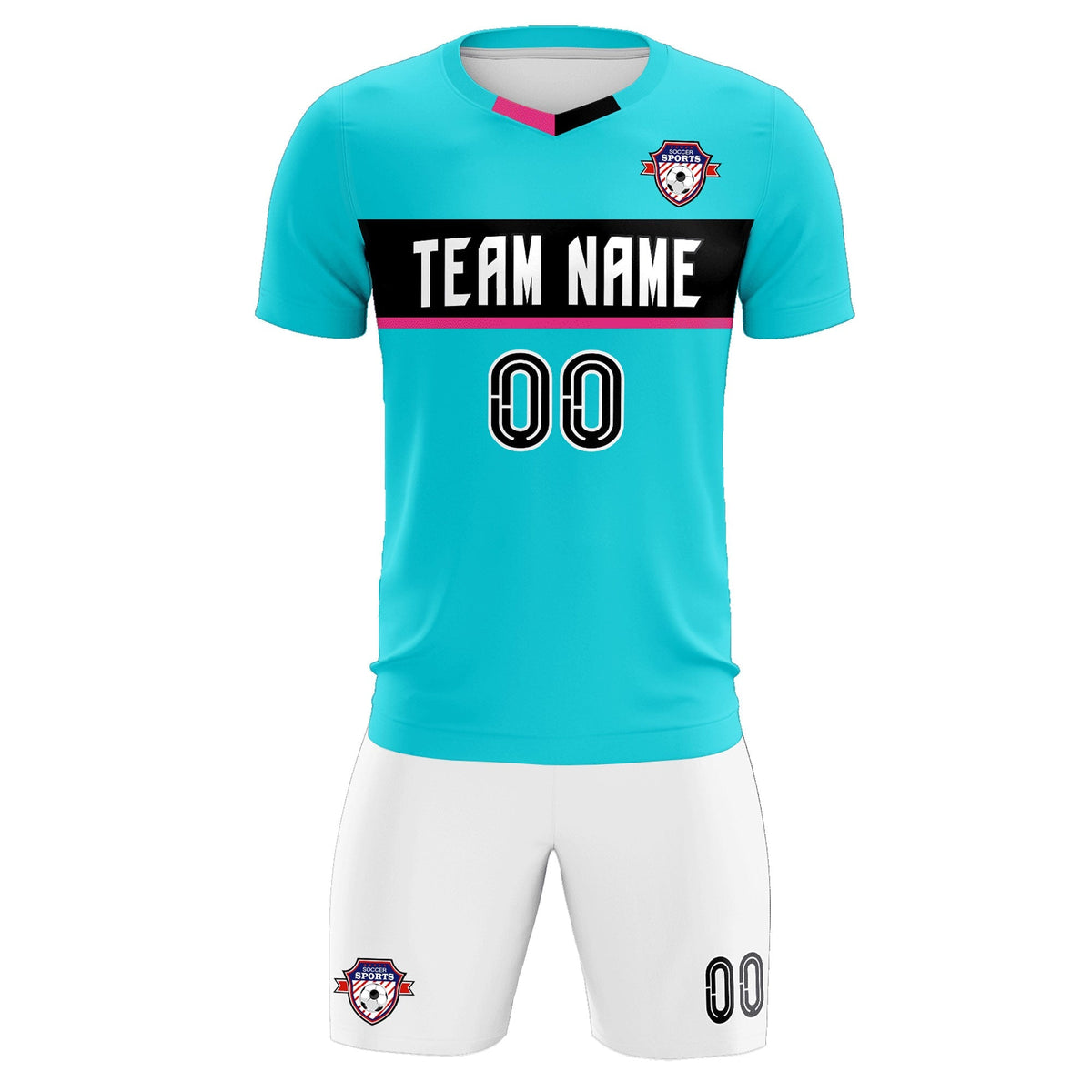 Custom Sky Blue Classic Sports kit Football Shirt Jersey