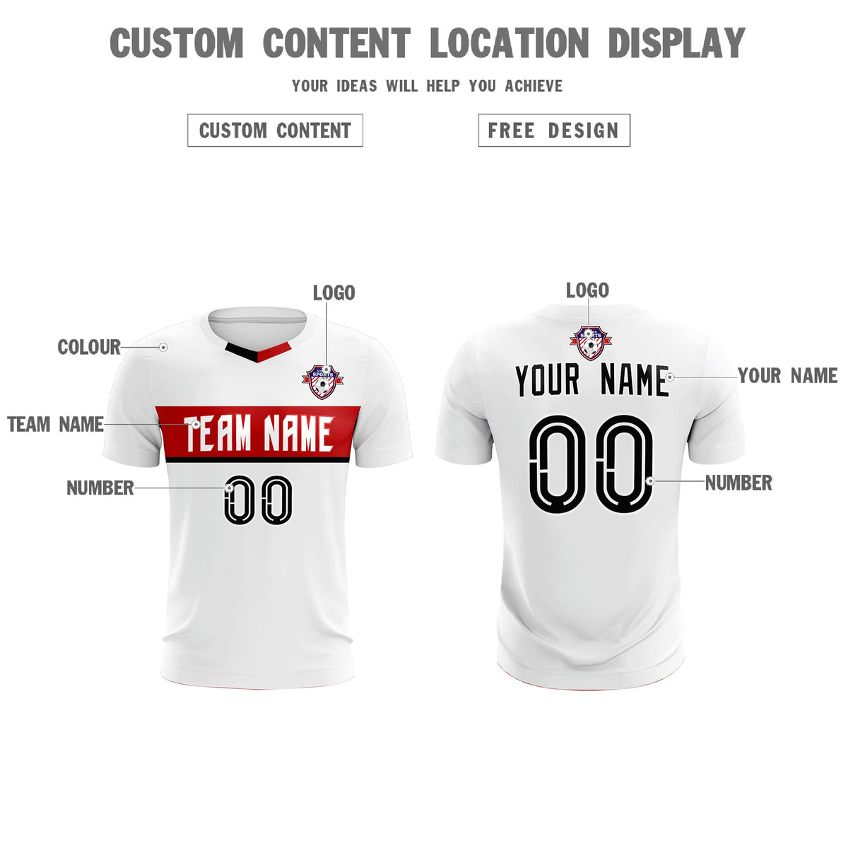 Custom White Classic Sports kit Football Shirt Jersey