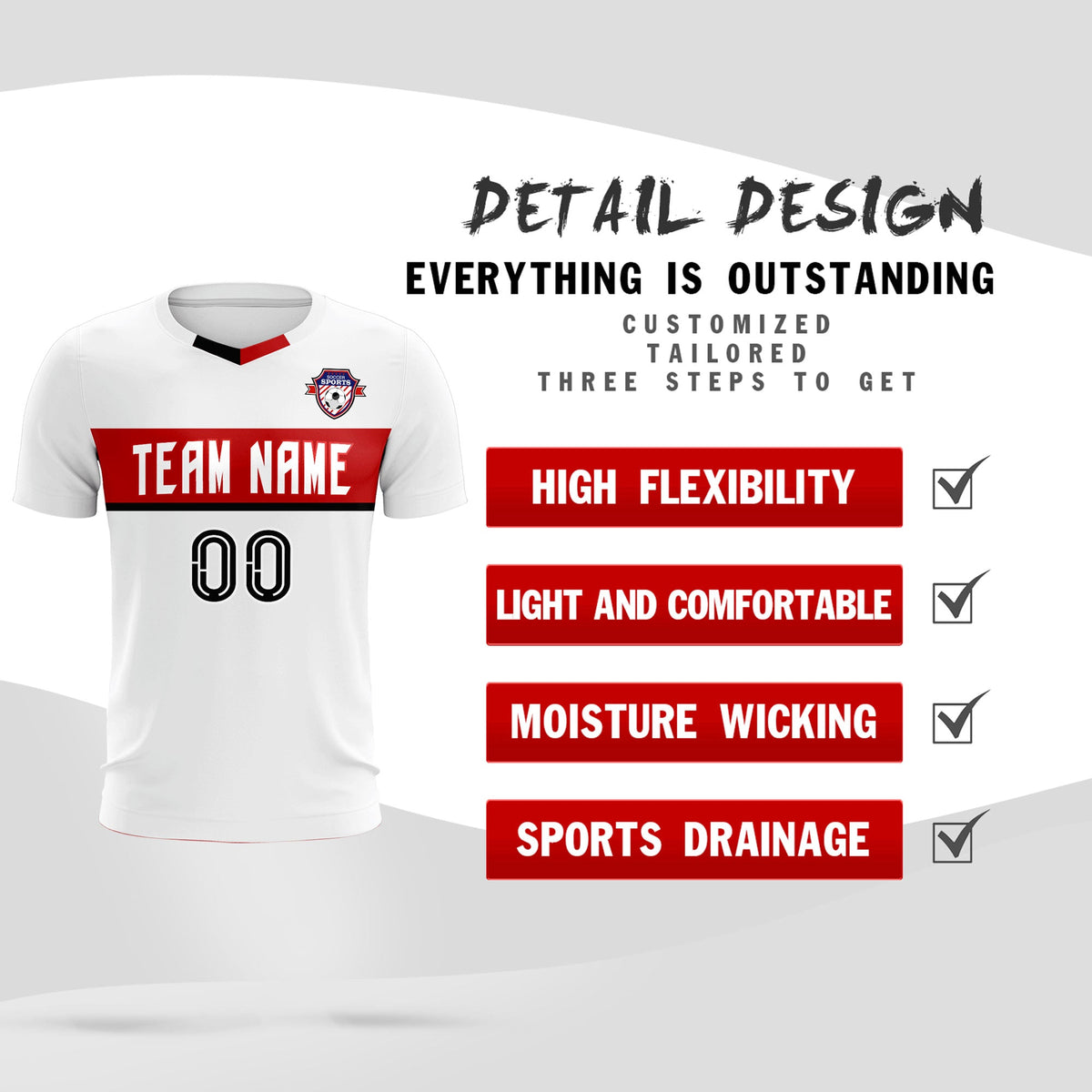 Custom White Classic Sports kit Football Shirt Jersey