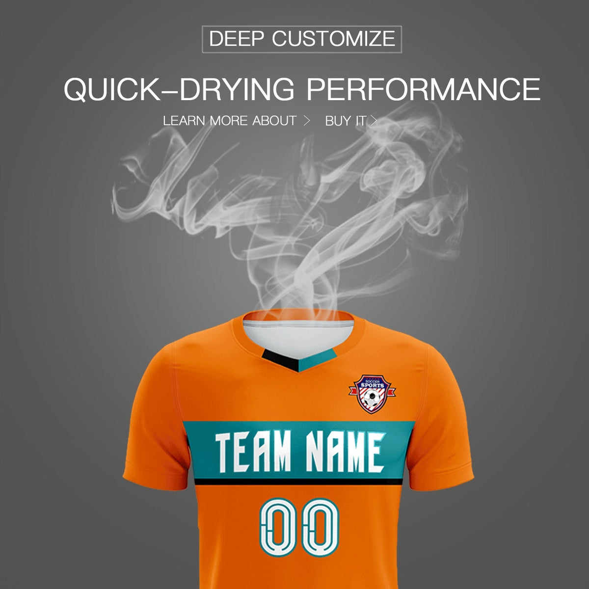 Custom Orange Classic Sports kit Football Shirt Jersey