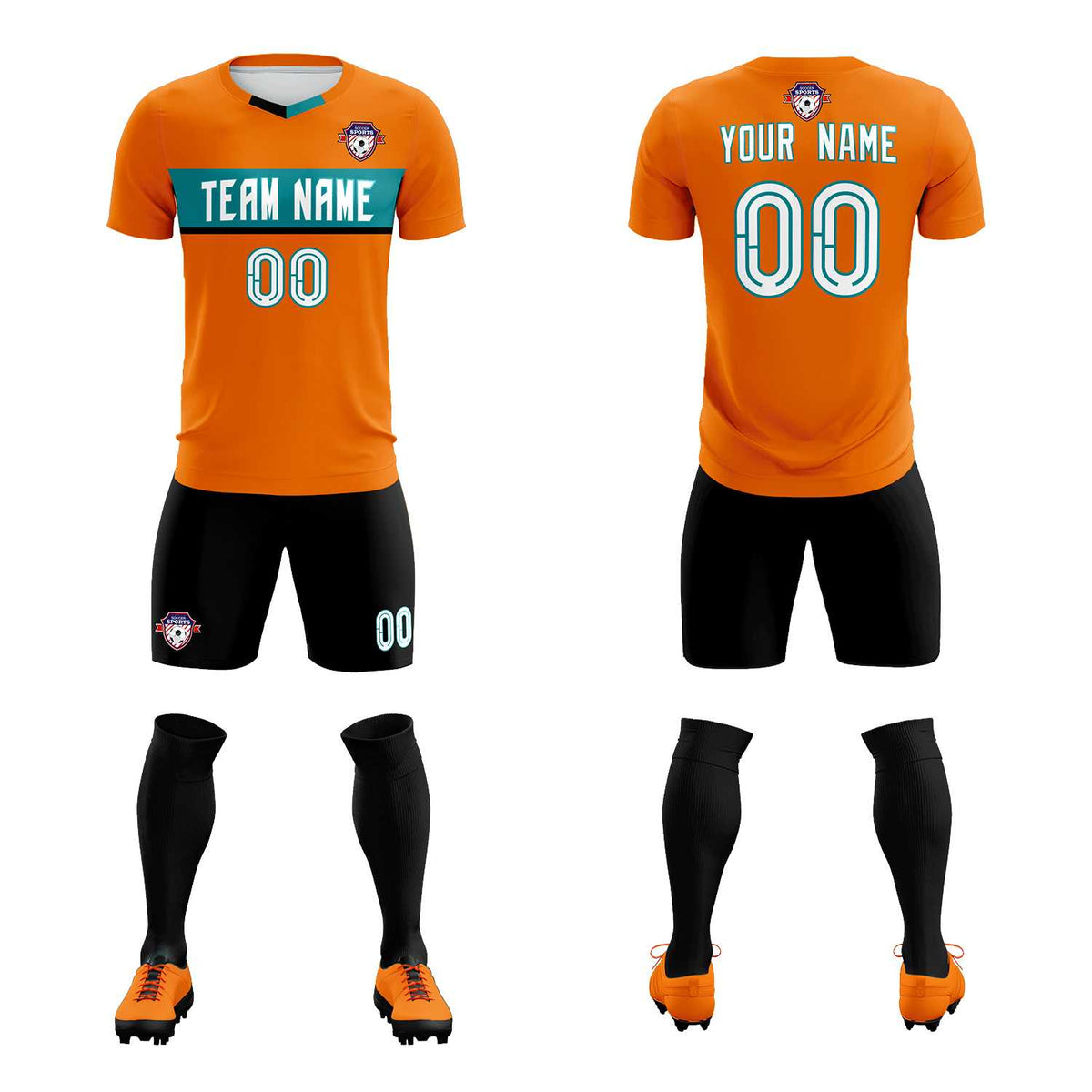 Custom Orange Classic Sports kit Football Shirt Jersey