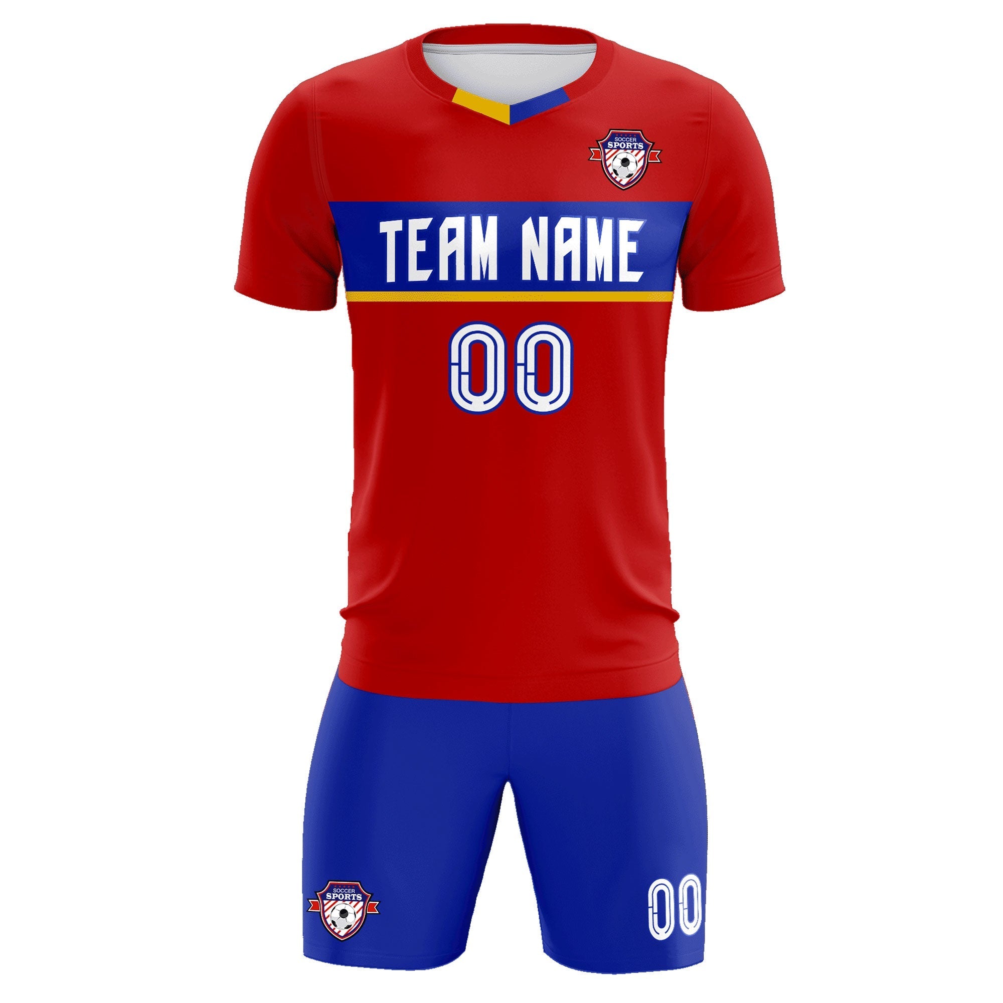 Custom Red Classic Sports Sets Soccer Shirt Jersey