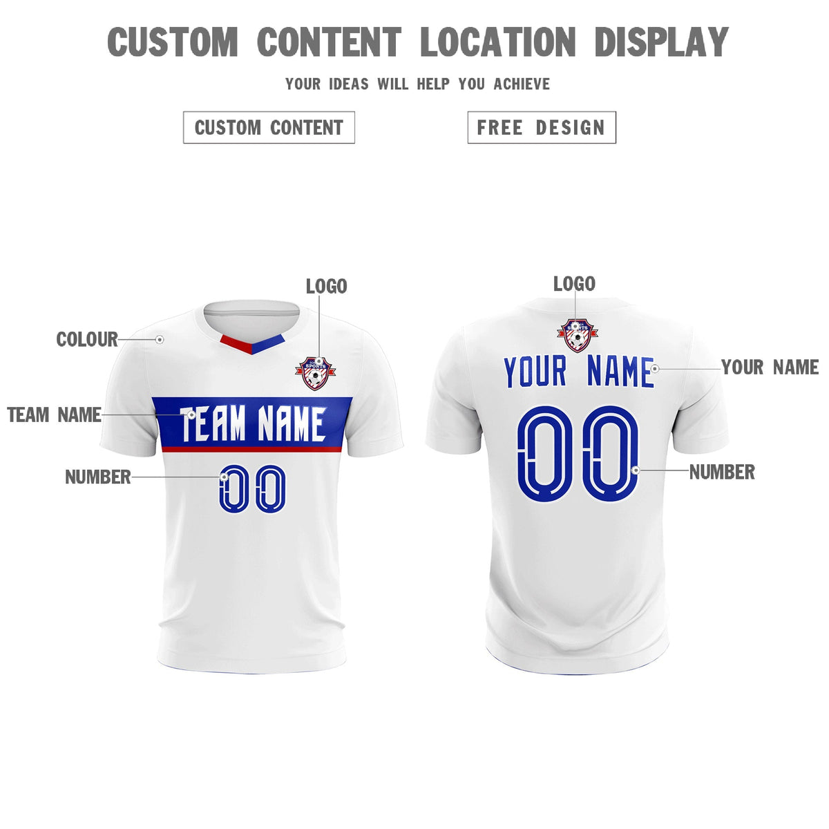 Custom White Classic Sports kit Football Shirt Jersey