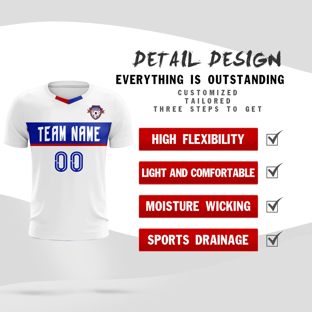 Custom White Classic Sports kit Football Shirt Jersey