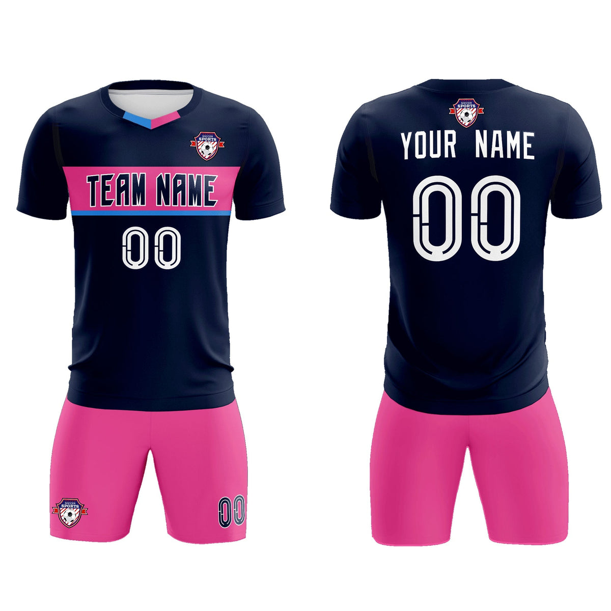 Custom Navy Classic Sports Sets Soccer Shirt Jersey