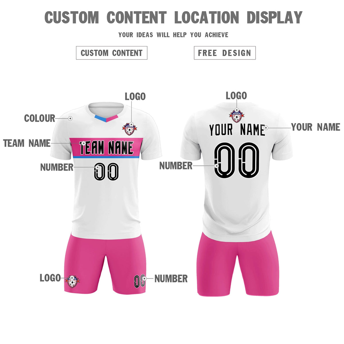 Custom White Classic Sports kit Football Shirt Jersey