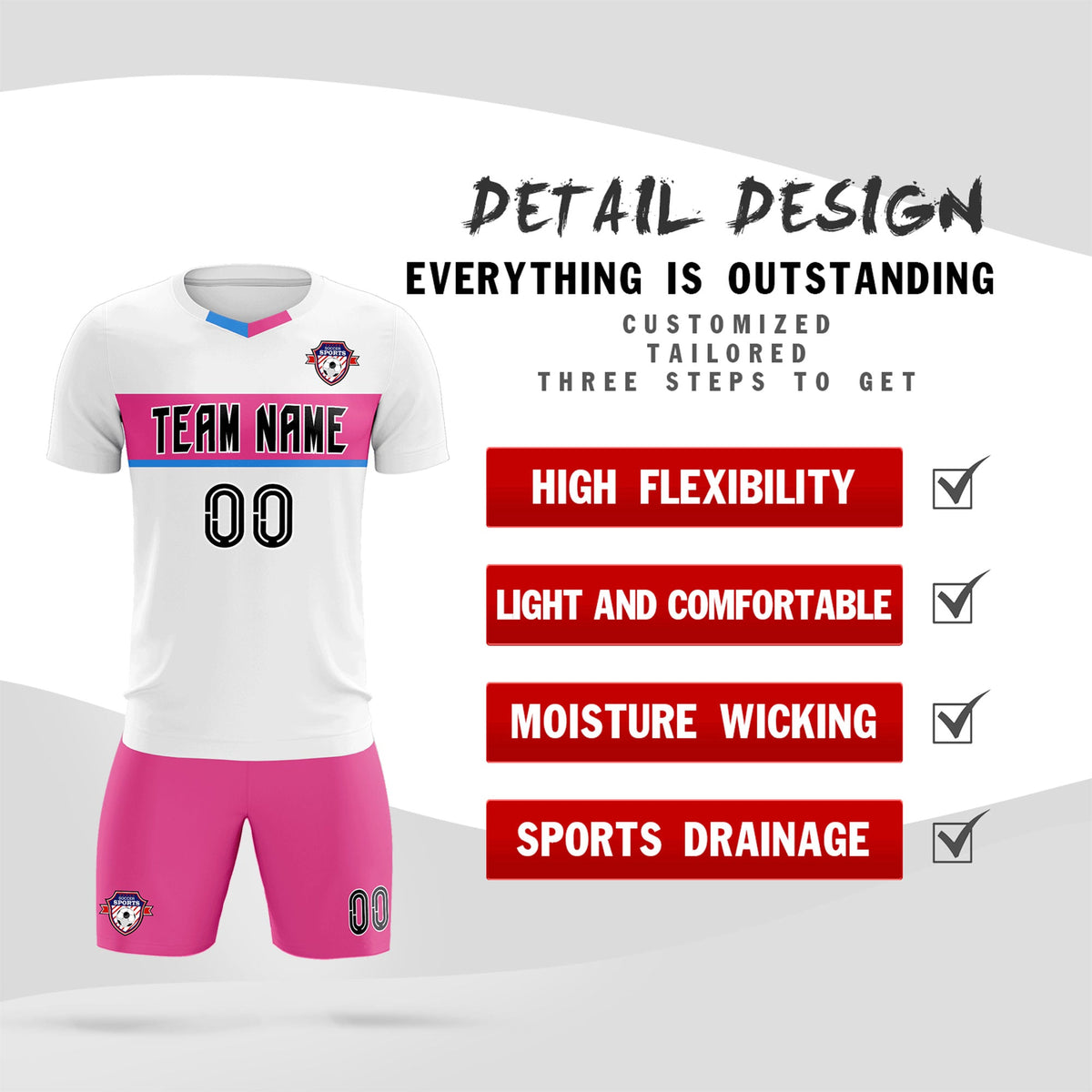 Custom White Classic Sports kit Football Shirt Jersey