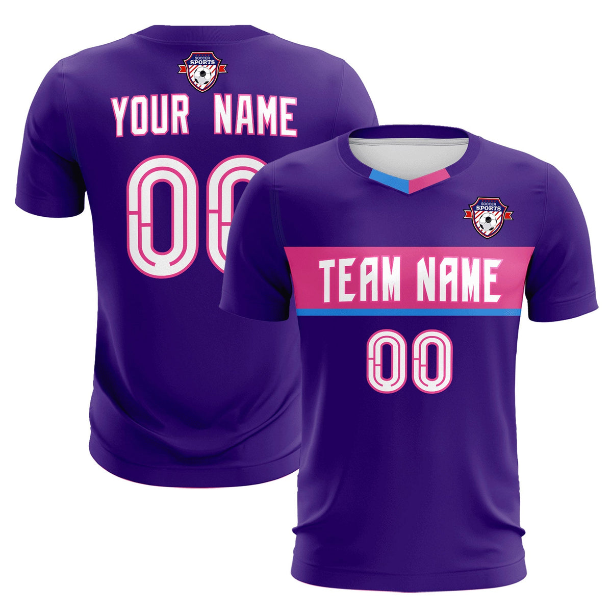Custom Purple Classic Sports kit Football Shirt Jersey