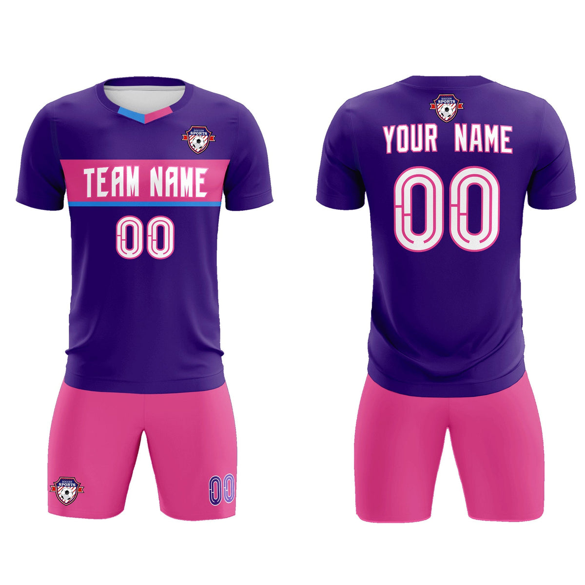 Custom Purple Classic Sports kit Football Shirt Jersey