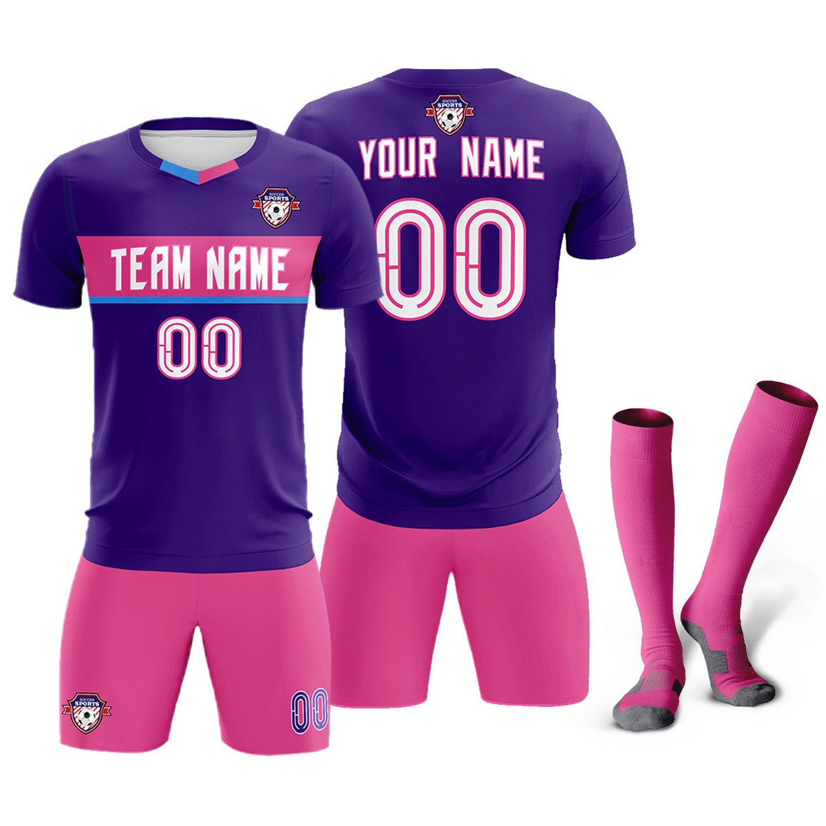 Custom Purple Classic Sports kit Football Shirt Jersey