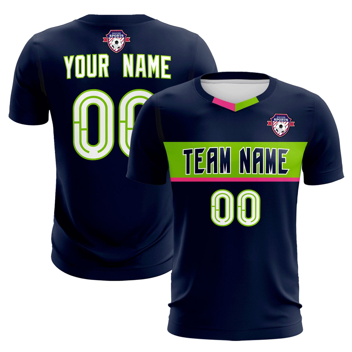 Custom Navy Classic Sports kit Football Shirt Jersey