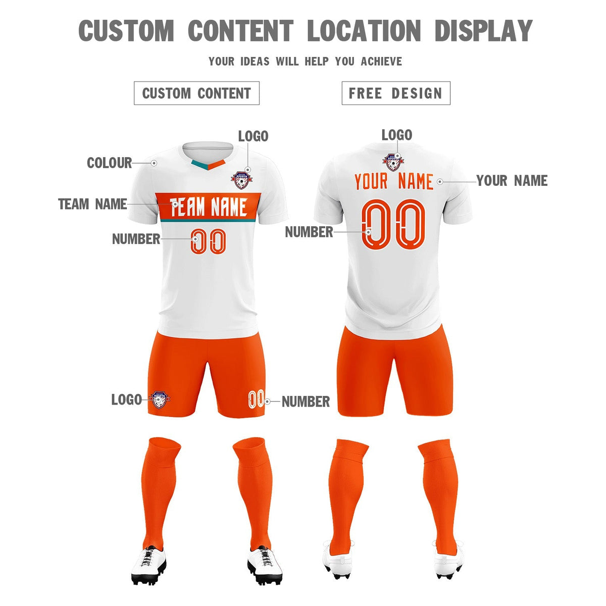Custom White Classic Sports kit Football Shirt Jersey