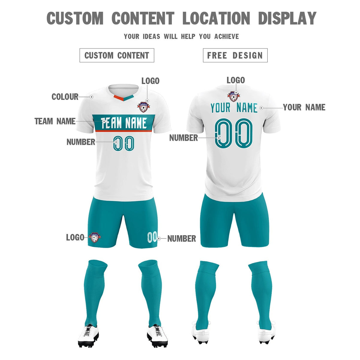 Custom White Classic Sports kit Football Shirt Jersey