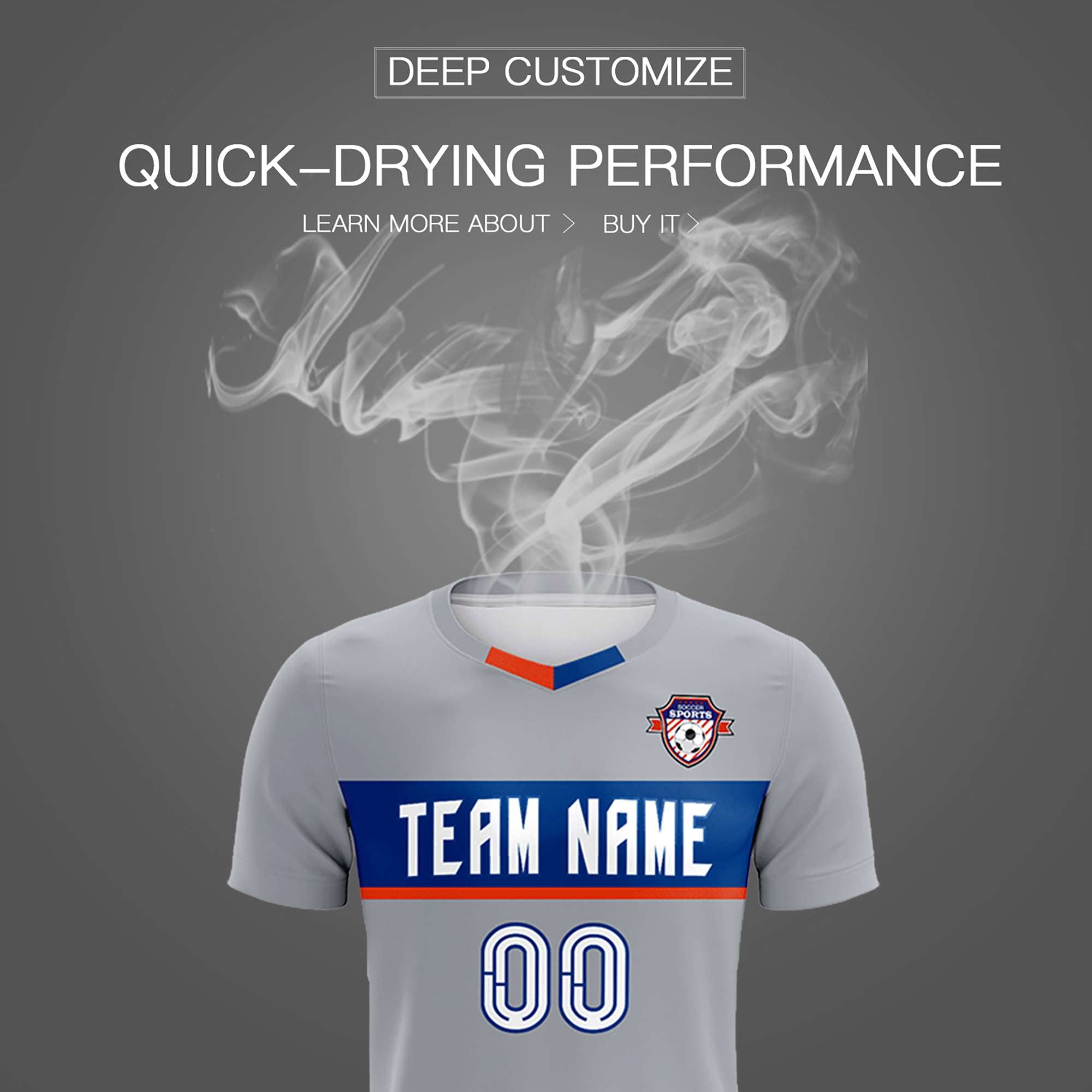 Custom Gray Classic Sports kit Football Shirt Jersey