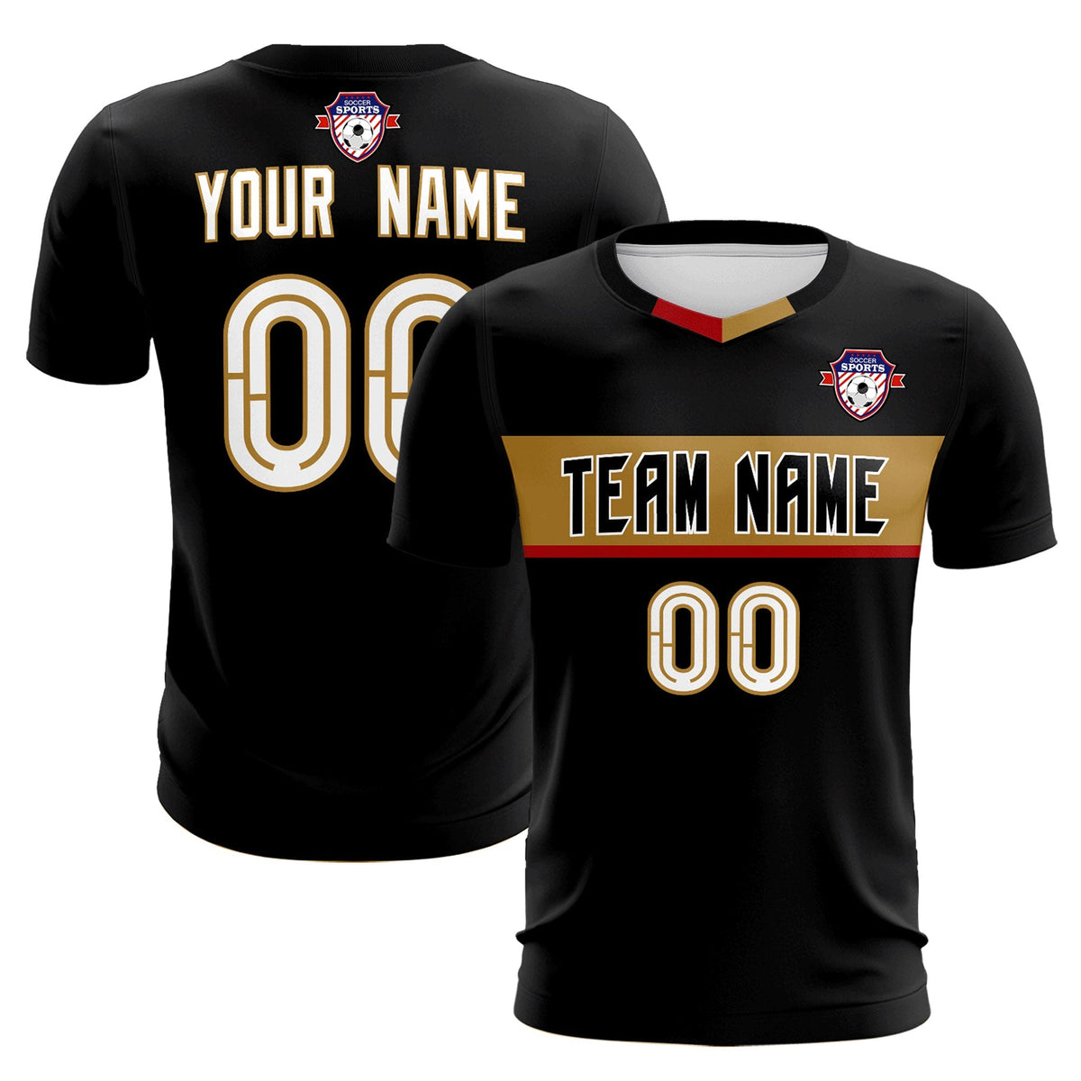 Custom Black Classic Sports Sets Soccer Shirt Jersey