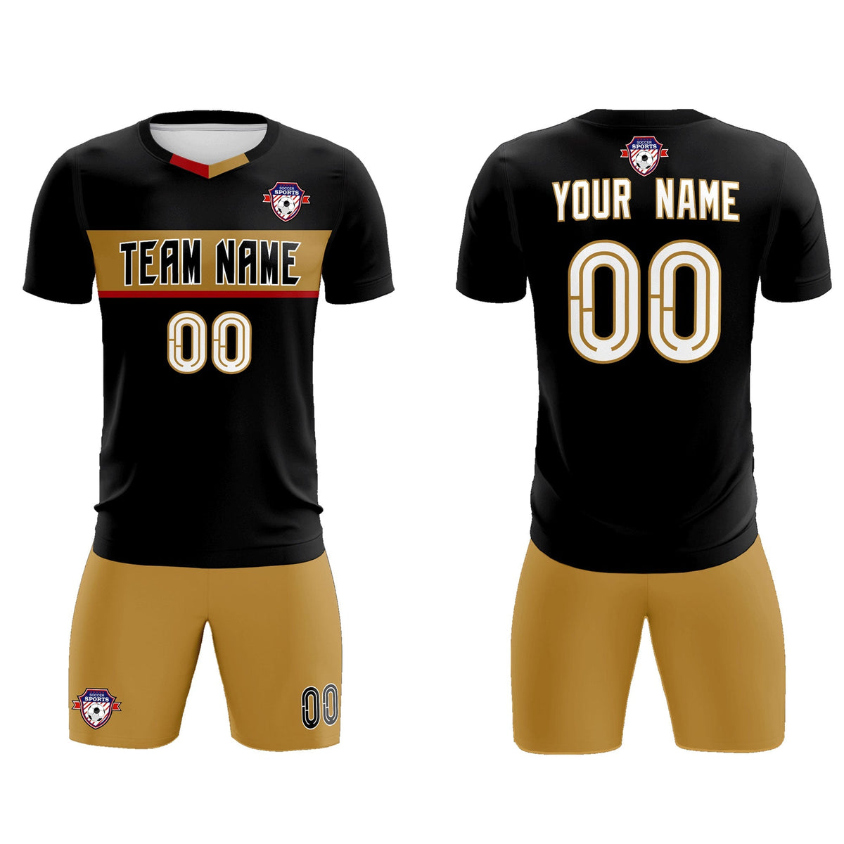 Custom Black Classic Sports kit Football Shirt Jersey