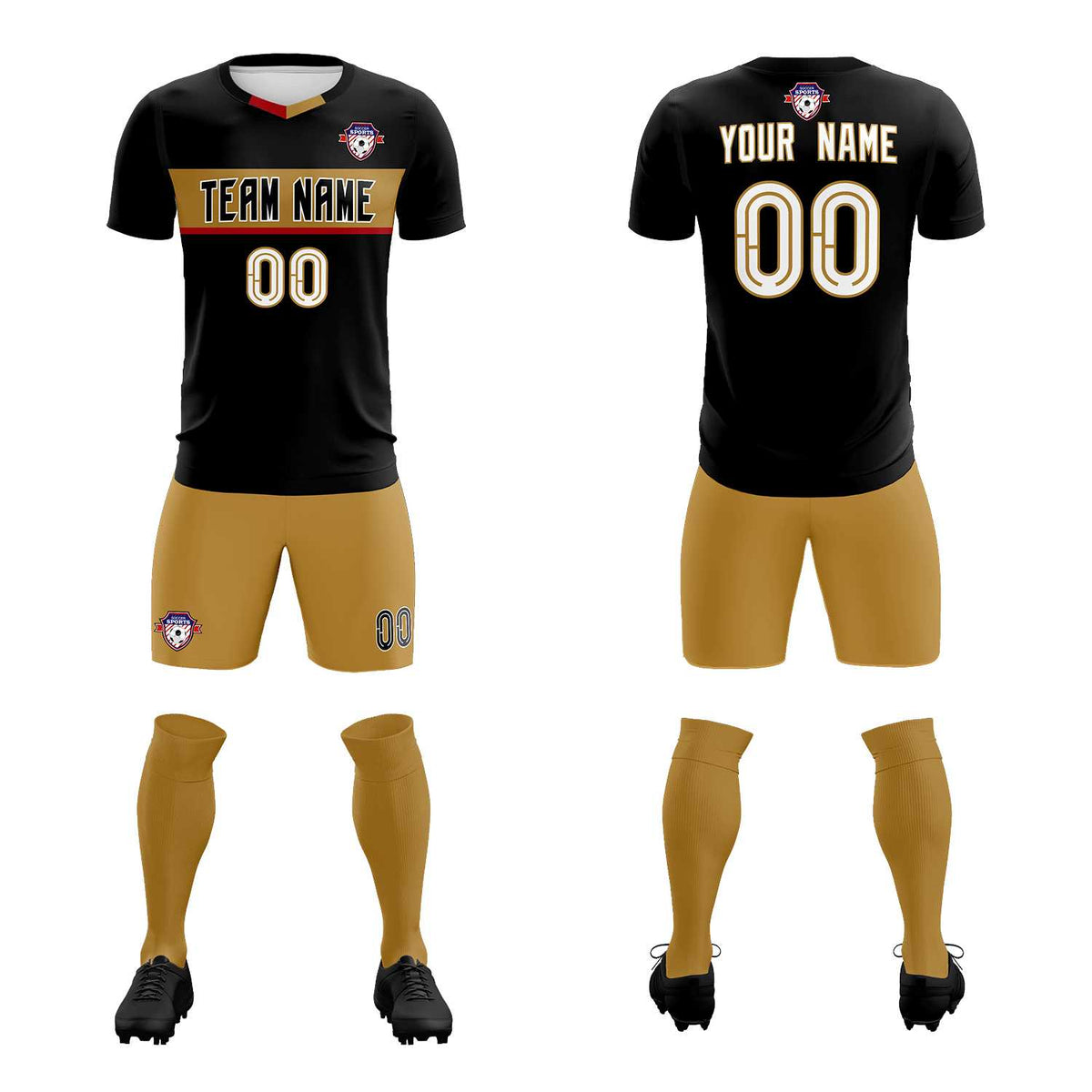 Custom Black Classic Sports kit Football Shirt Jersey