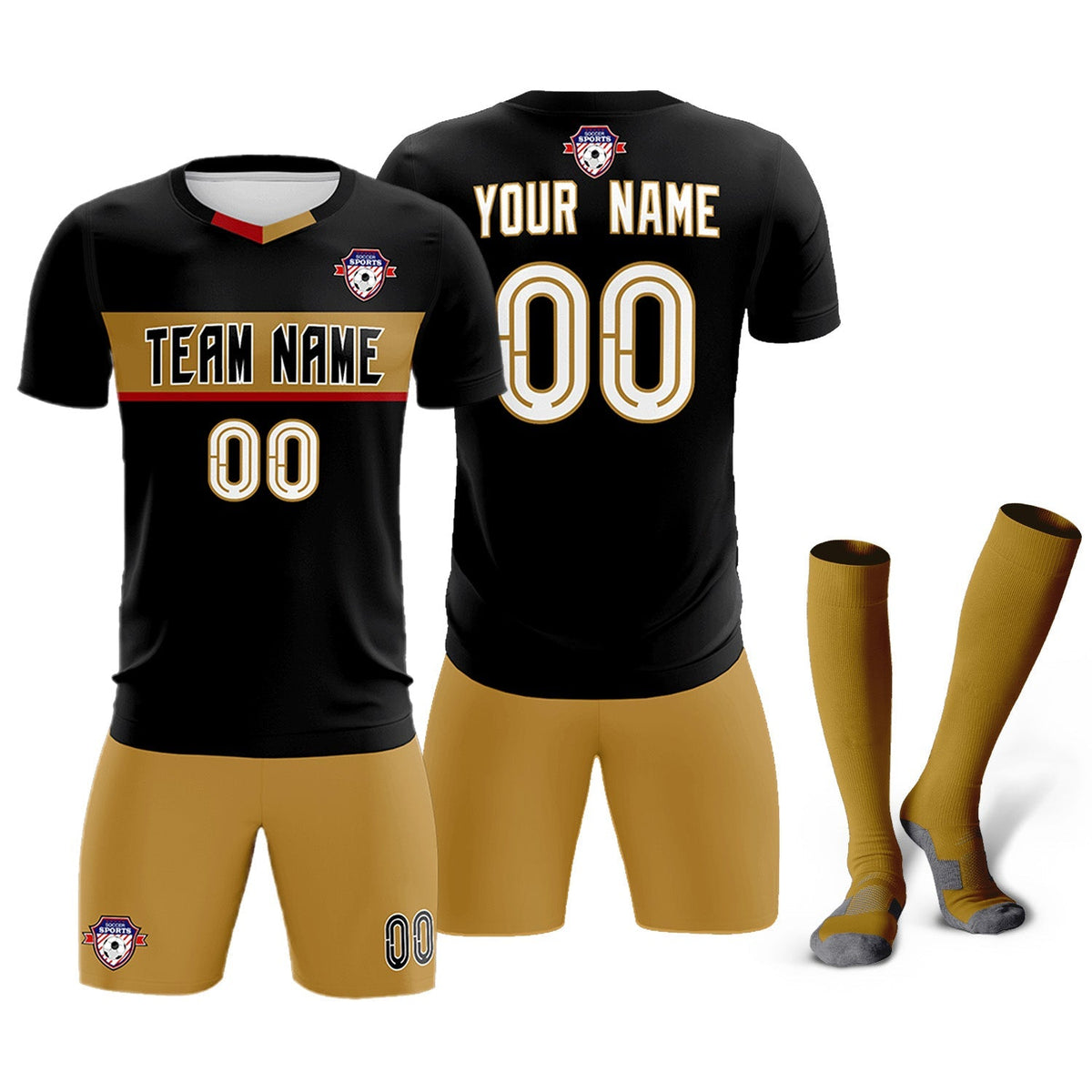 Custom Black Classic Sports kit Football Shirt Jersey