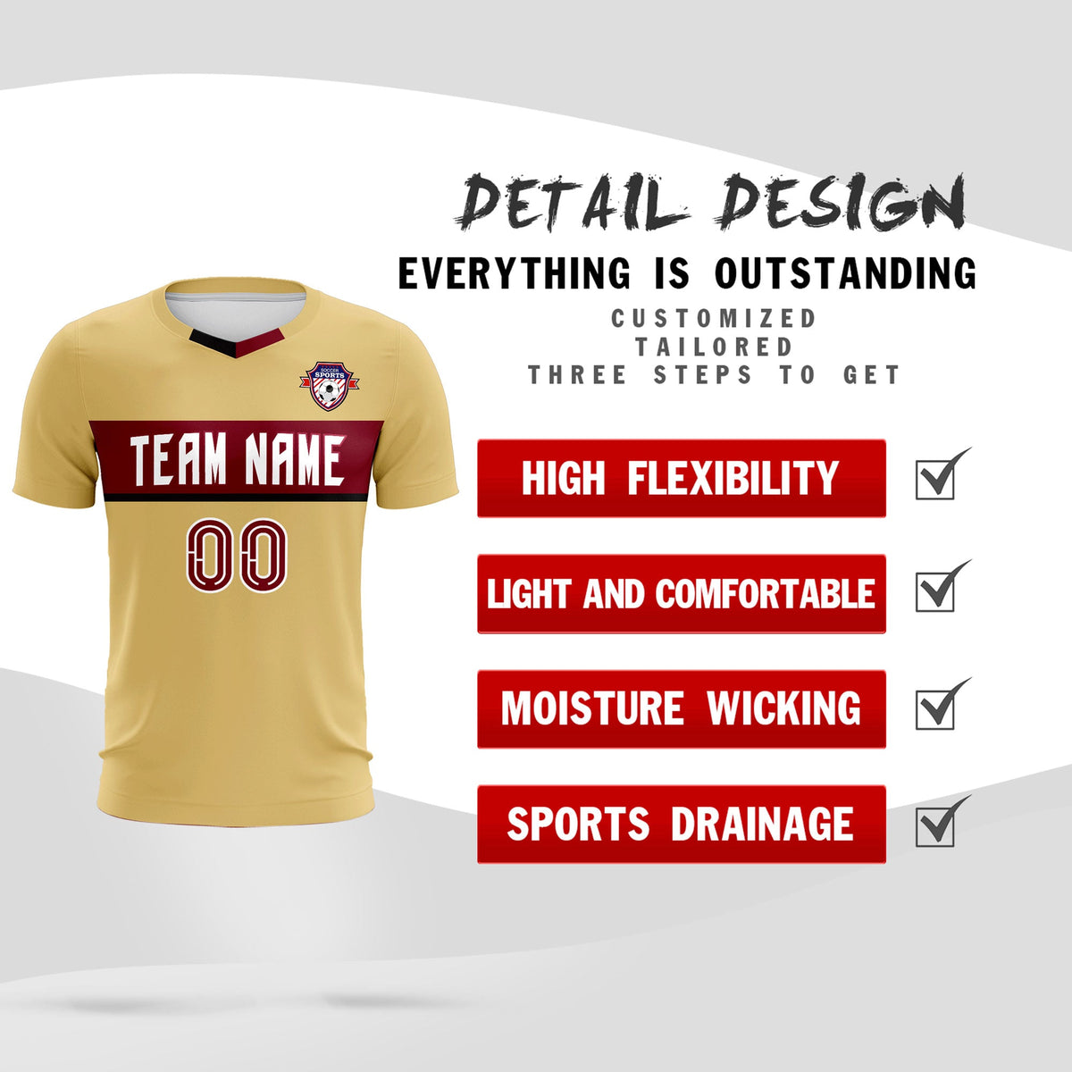 Custom Khaki Classic Sports kit Football Shirt Jersey