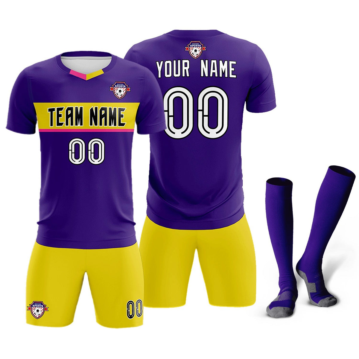 Custom Purple Classic Sports kit Football Shirt Jersey