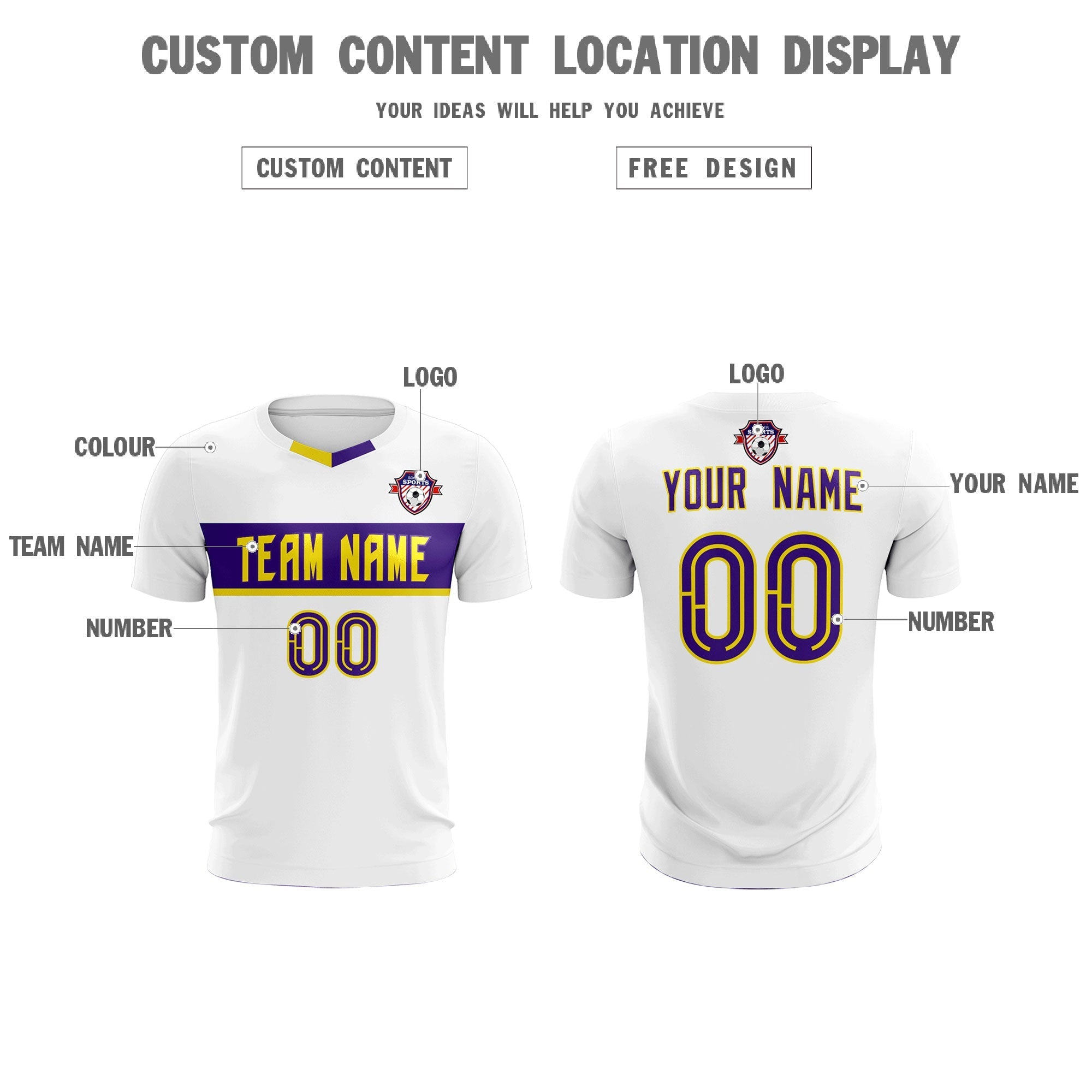 Custom White Classic Sports kit Football Shirt Jersey