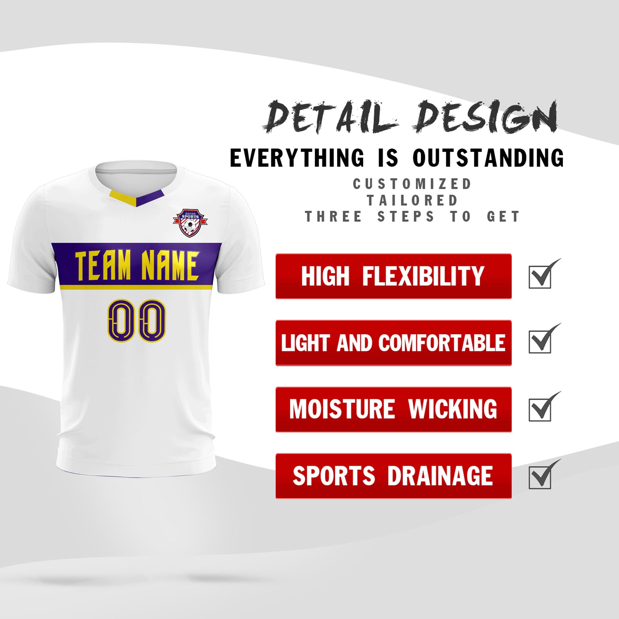 Custom White Classic Sports kit Football Shirt Jersey