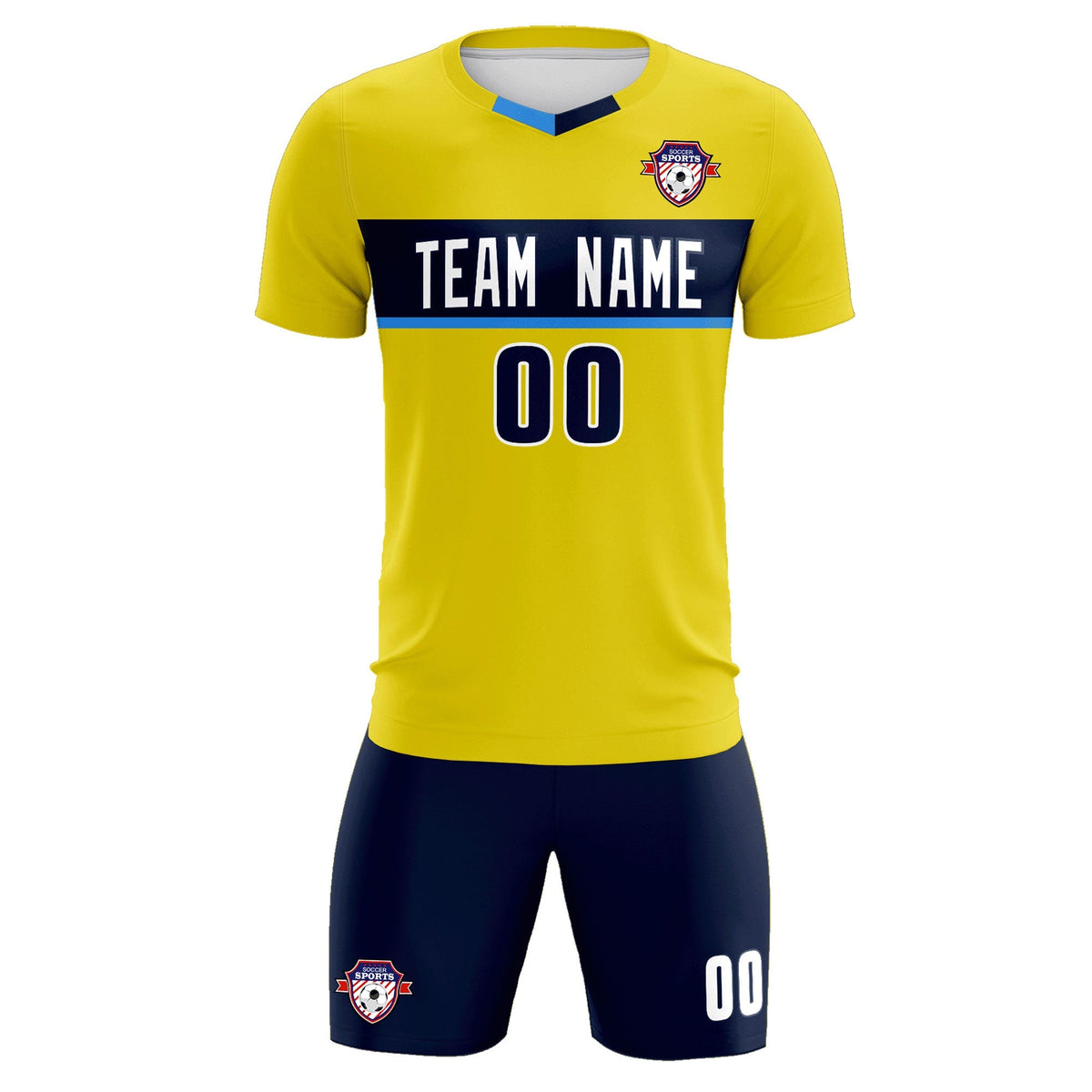 Custom Gold Classic Sports Sets Soccer Shirt Jersey