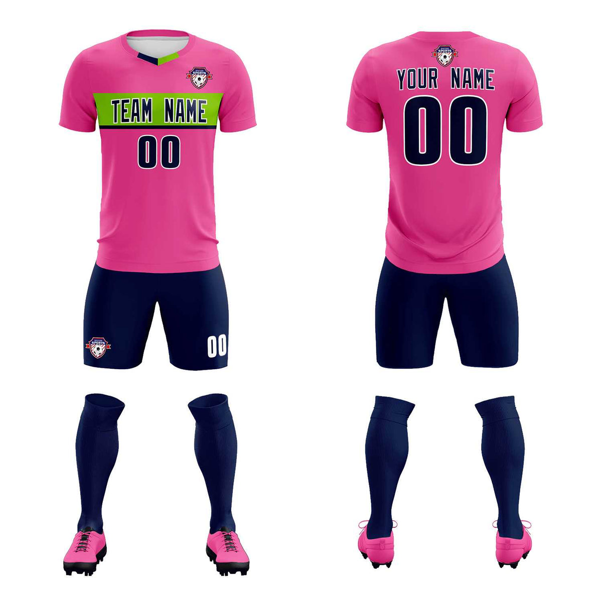 Custom Pink Classic Sports kit Football Shirt Jersey