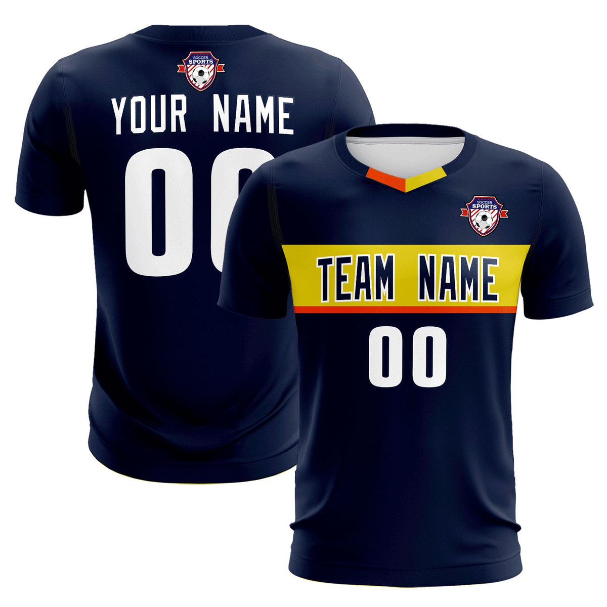 Custom Navy Classic Sports Sets Soccer Shirt Jersey