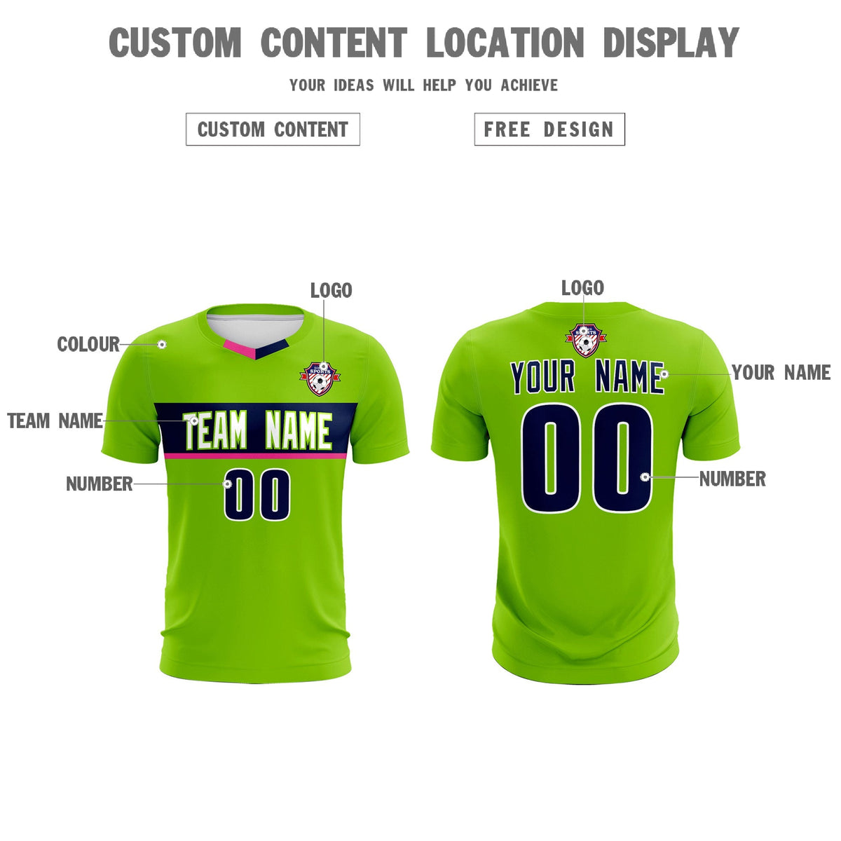 Custom Neon Green Classic Sports kit Football Shirt Jersey
