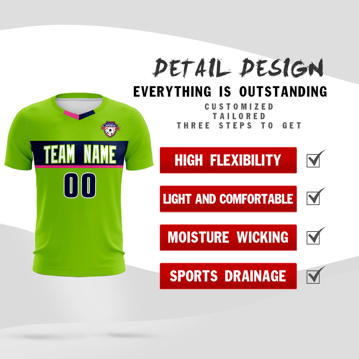 Custom Neon Green Classic Sports kit Football Shirt Jersey