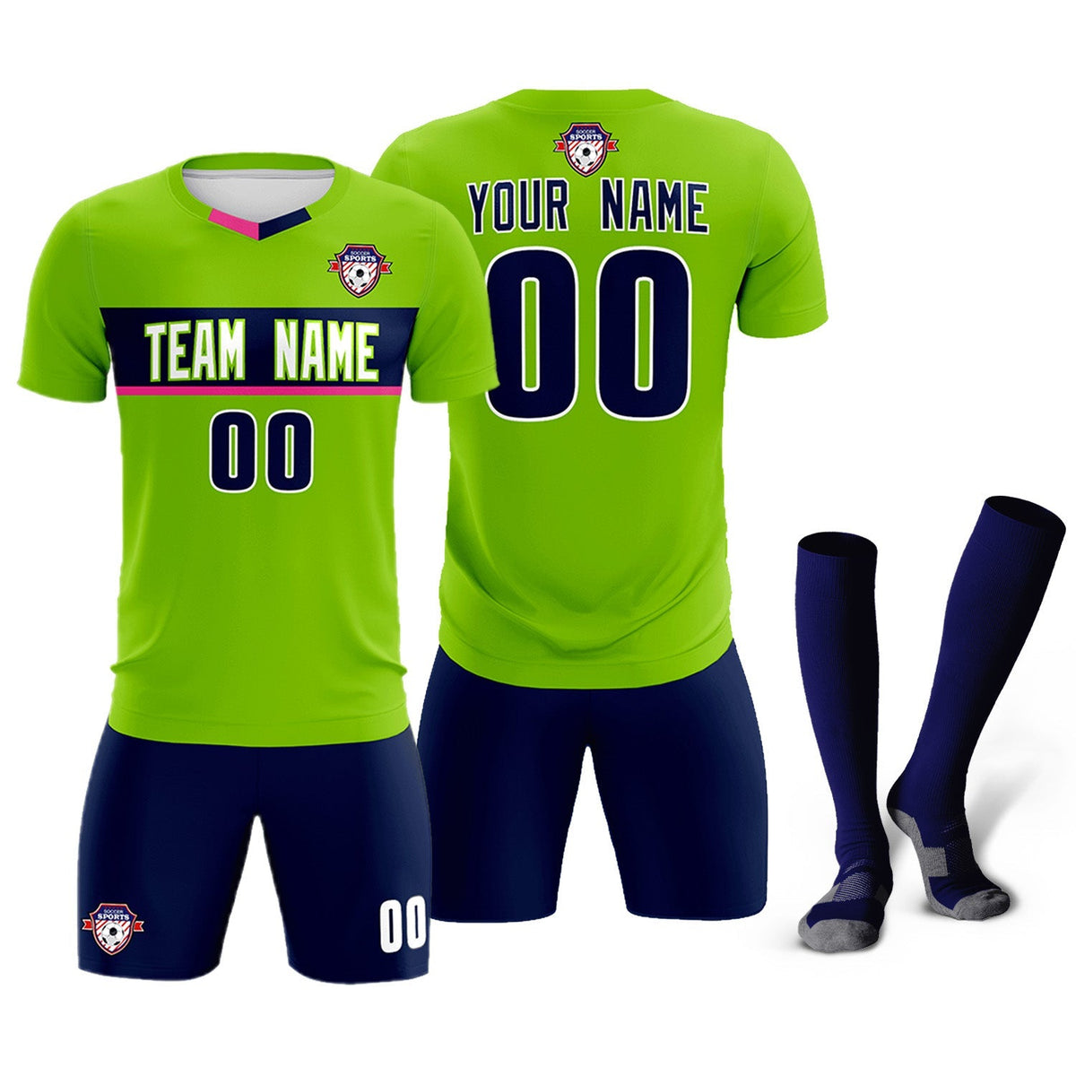 Custom Neon Green Classic Sports kit Football Shirt Jersey