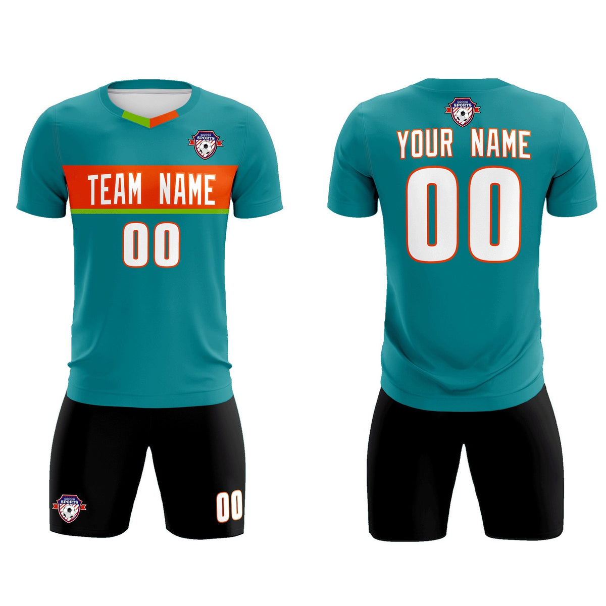 Custom Aqua Classic Sports Sets Soccer Shirt Jersey