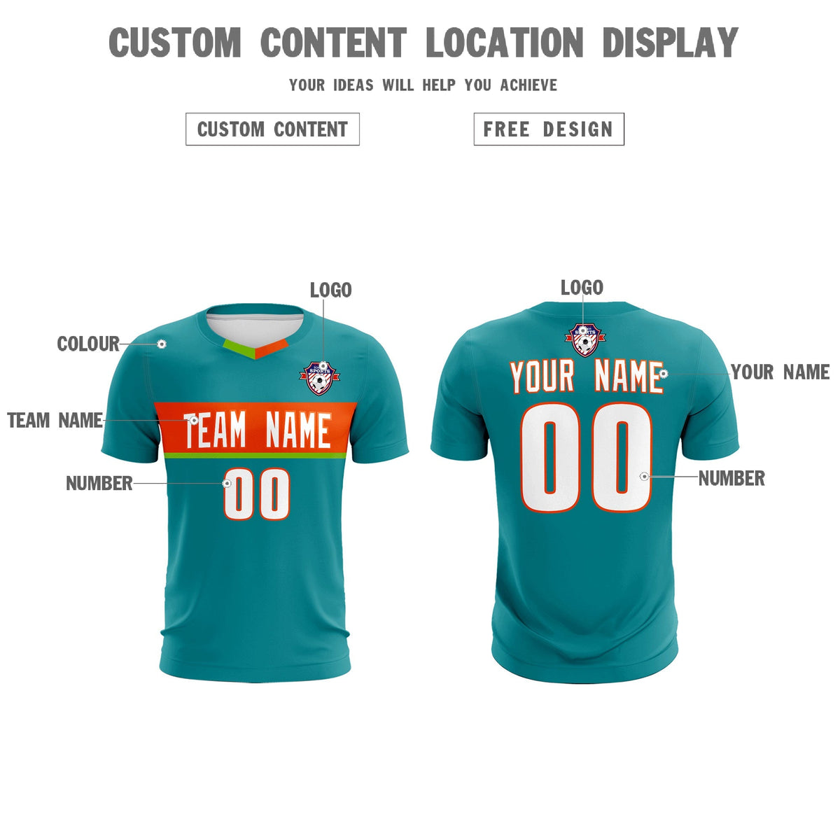 Custom Aqua Classic Sports kit Football Shirt Jersey