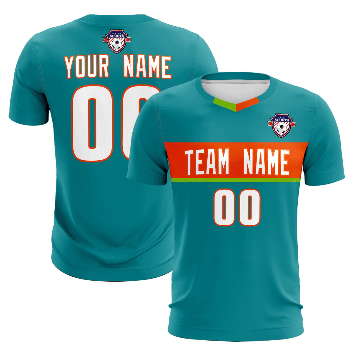 Custom Aqua Classic Sports Sets Soccer Shirt Jersey