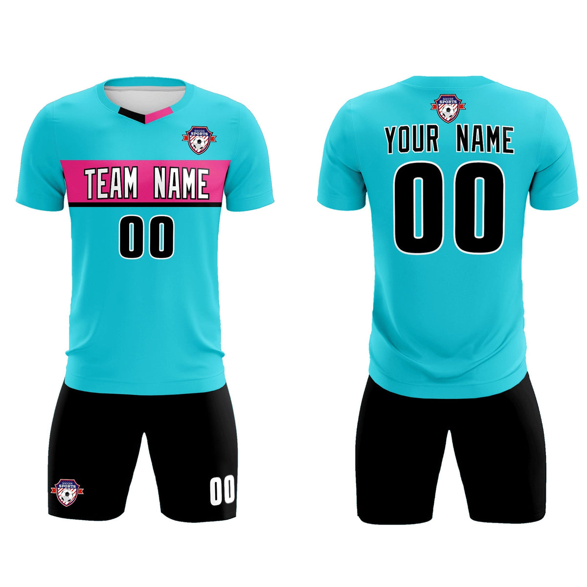 Custom Sky Blue Classic Sports kit Football Shirt Jersey
