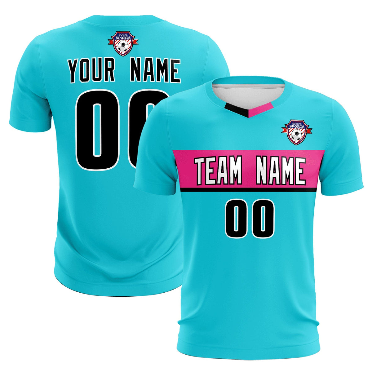 Custom Sky Blue Classic Sports Sets Soccer Shirt Jersey