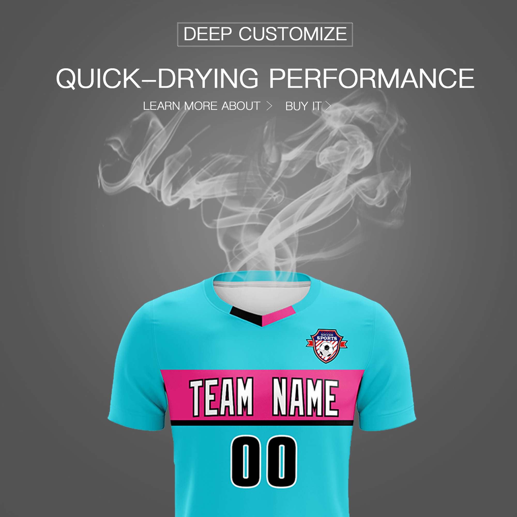 Custom Sky Blue Classic Sports kit Football Shirt Jersey