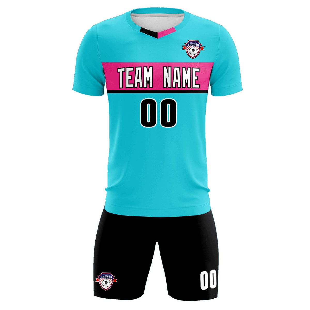 Custom Sky Blue Classic Sports kit Football Shirt Jersey