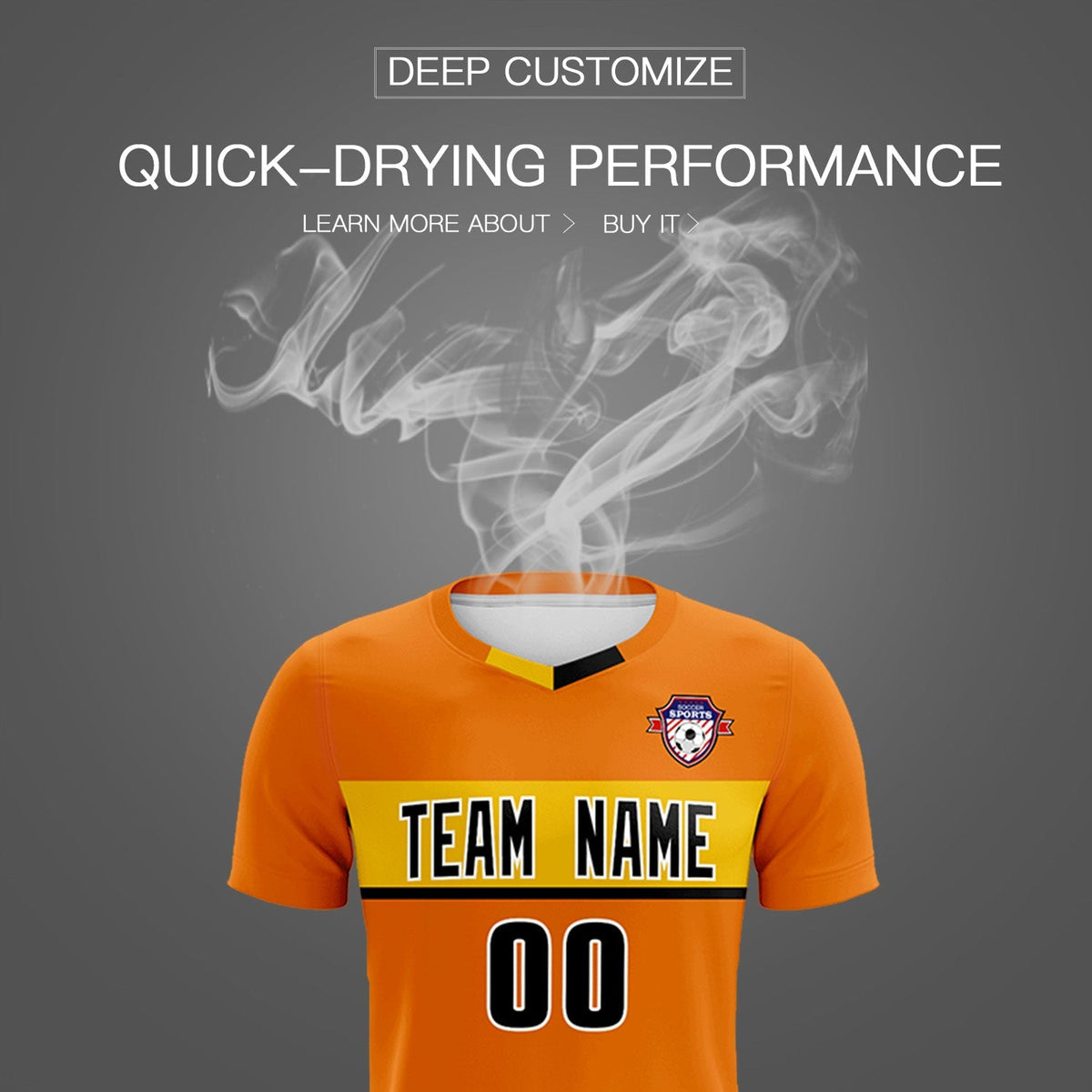 Custom Orange Classic Sports Sets Soccer Shirt Jersey