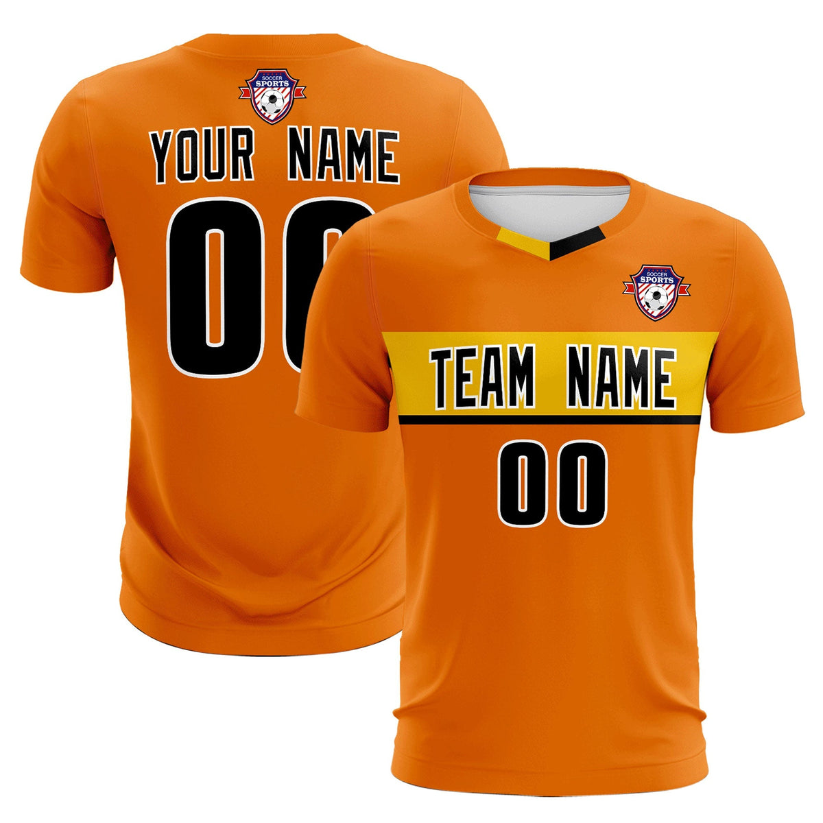 Custom Orange Classic Sports kit Football Shirt Jersey