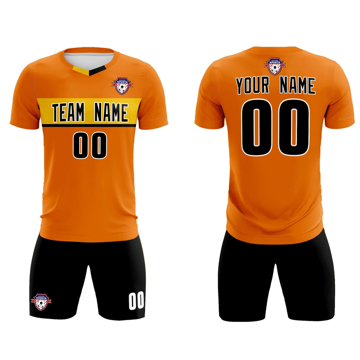 Custom Orange Classic Sports kit Football Shirt Jersey