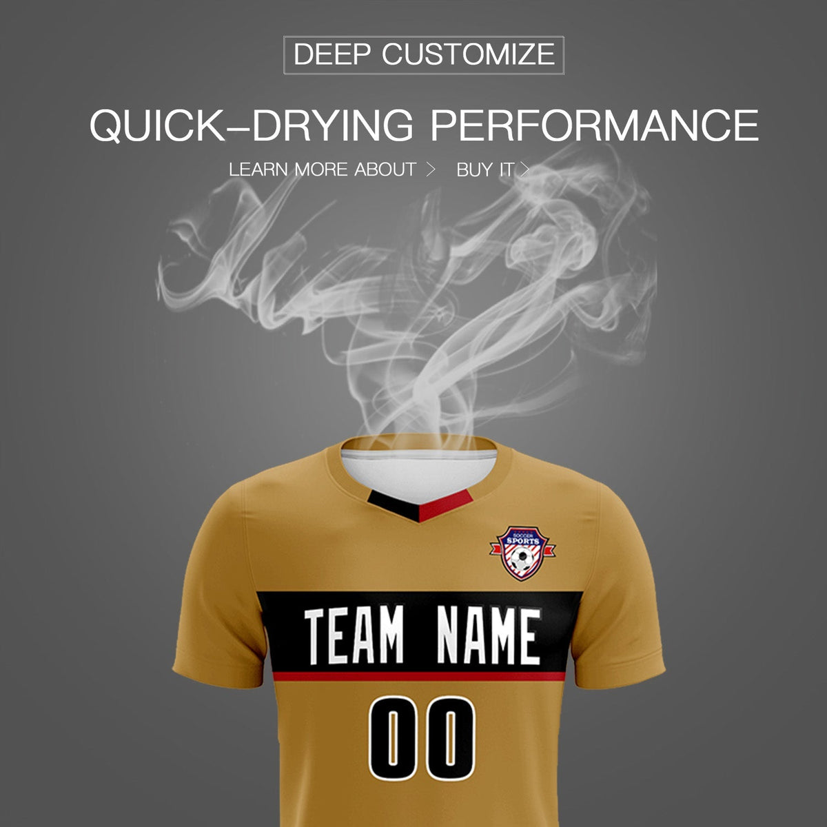 Custom Old Gold Classic Sports kit Football Shirt Jersey