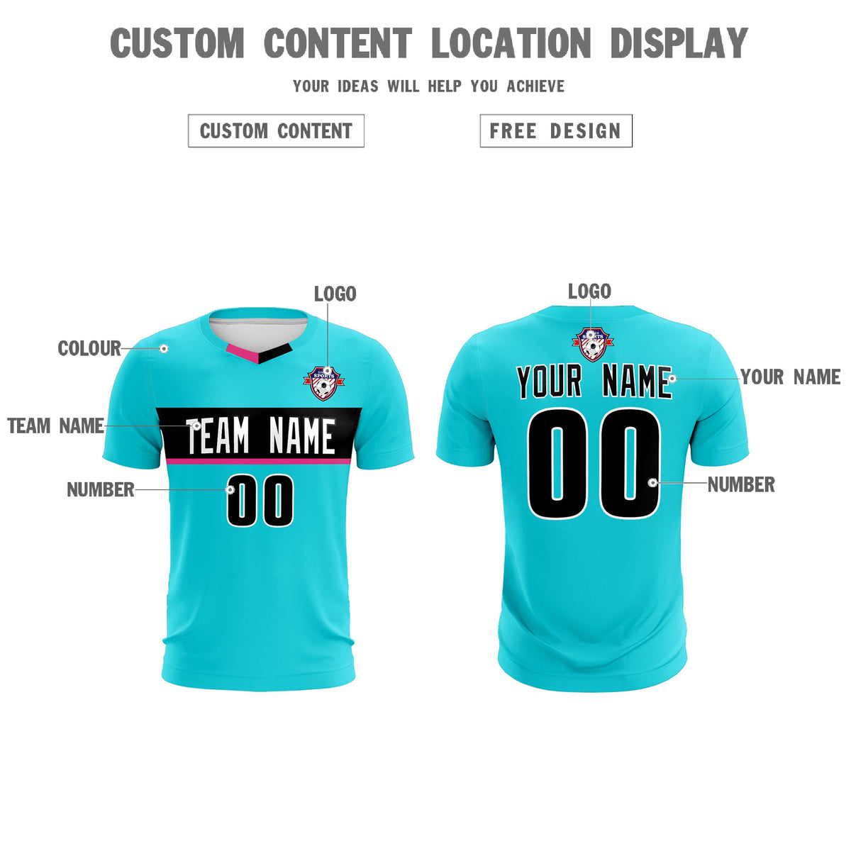 Custom Sky Blue Classic Sports Sets Soccer Shirt Jersey