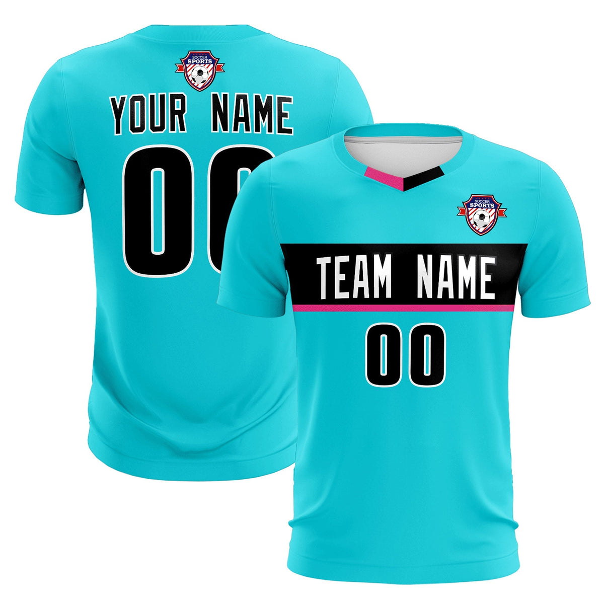 Custom Sky Blue Classic Sports kit Football Shirt Jersey